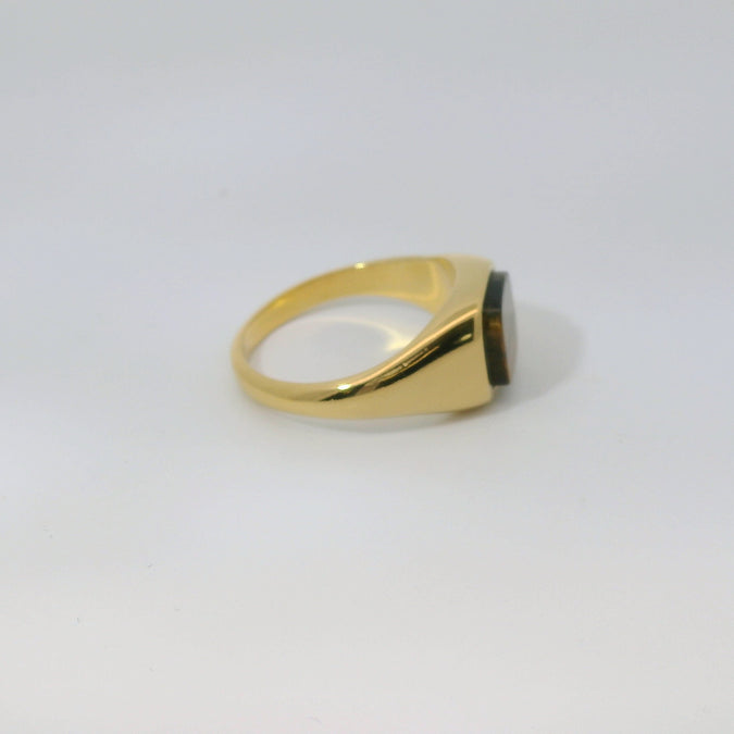 Engraving image for Tiger's Eye | Signet Square Ring - side