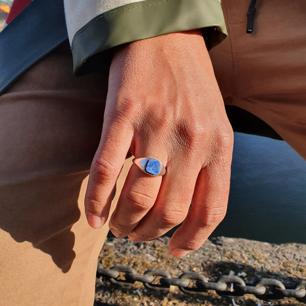 Lapis Lazuli Signet Square Ring – Beho Studio