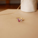 Asymmetric Amethyst & Rhodolite Cluster Ring