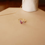 Asymmetric Amethyst & Rhodolite Cluster Ring