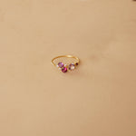 Asymmetric Amethyst & Rhodolite Cluster Ring