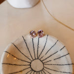 Lavender Amethyst Oval Stud Earrings