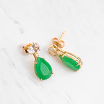 Jade | Quartz|Diamond Gold Studs