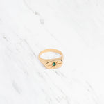Star Emerald Ring Super Nova  | Gold Vermeil and Sterling Silver