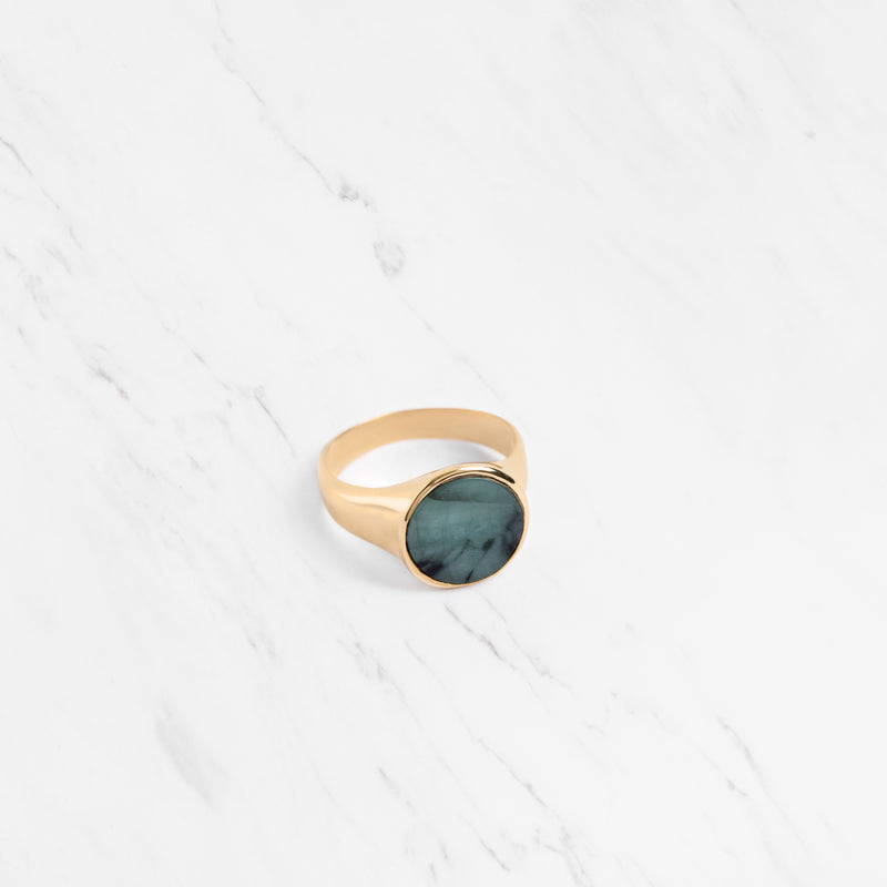 Emerald Wabi Signet Ring