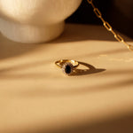 Black Sapphire & Diamond Cluster Ring