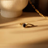 Black Sapphire & Diamond Cluster Ring