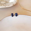 Oval Blue Sapphire Stud Earrings