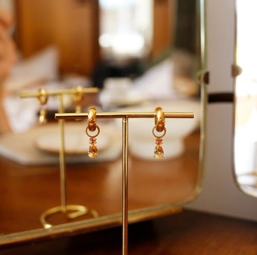 Hoops Mediam Carre Citrine