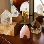 Rose Quartz Flower Holder/ Sculpture Body Crystal Vase (Copy)