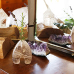 Smoky Quartz Flower Holder/ Sculpture Body Crystal Vase