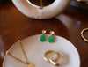 Jade | Quartz|Diamond Gold Studs