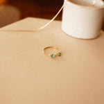 Asymmetric Emeralds & Diamonds Cluster Ring