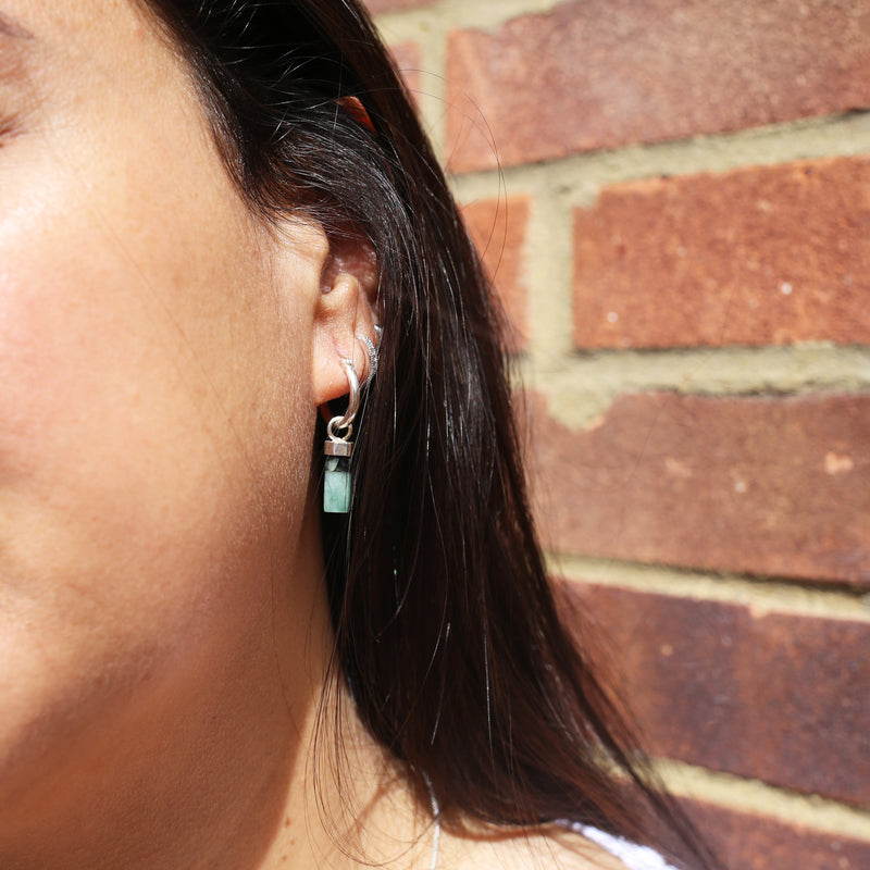 Crystal Hoops | Emerald