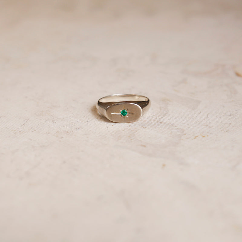 Star Emerald Ring Super Nova  | Gold Vermeil and Sterling Silver