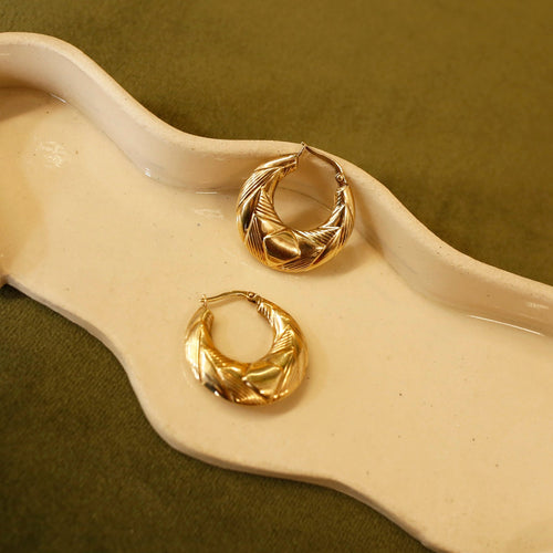 Geometric Motifs Hoop Earrings