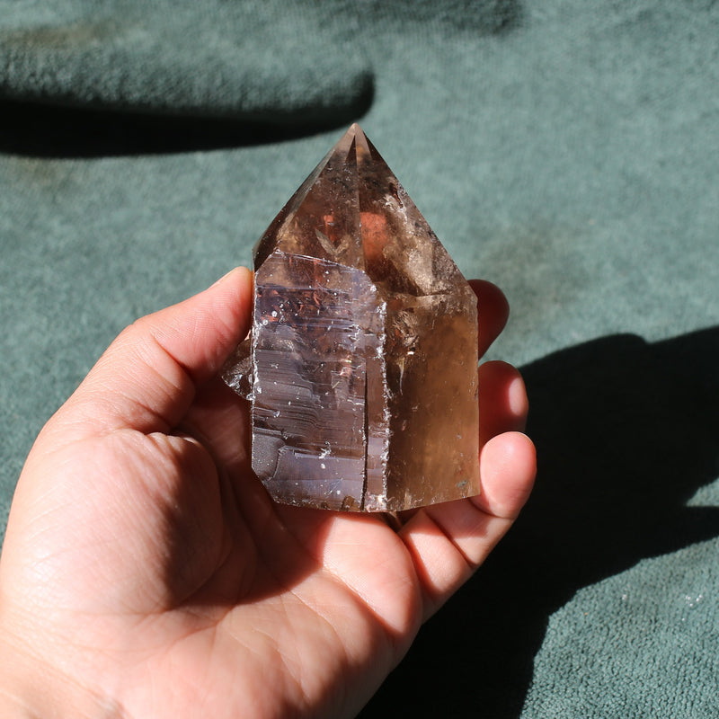 Mesmerizing Smoky Quartz with Druzy Inclusions and Lamp