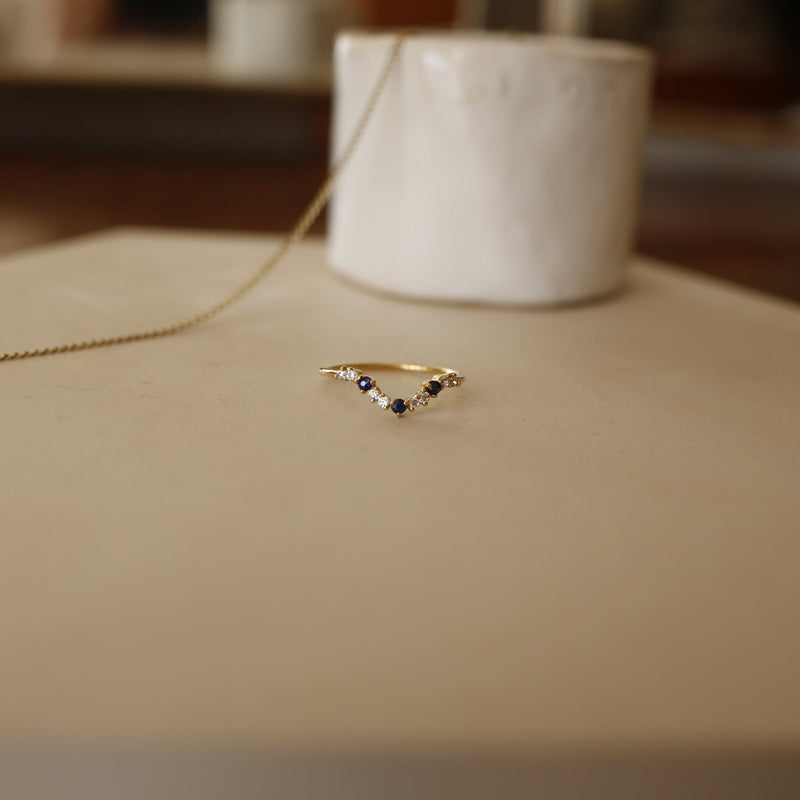 Wishbone Sapphire Stackable Ring