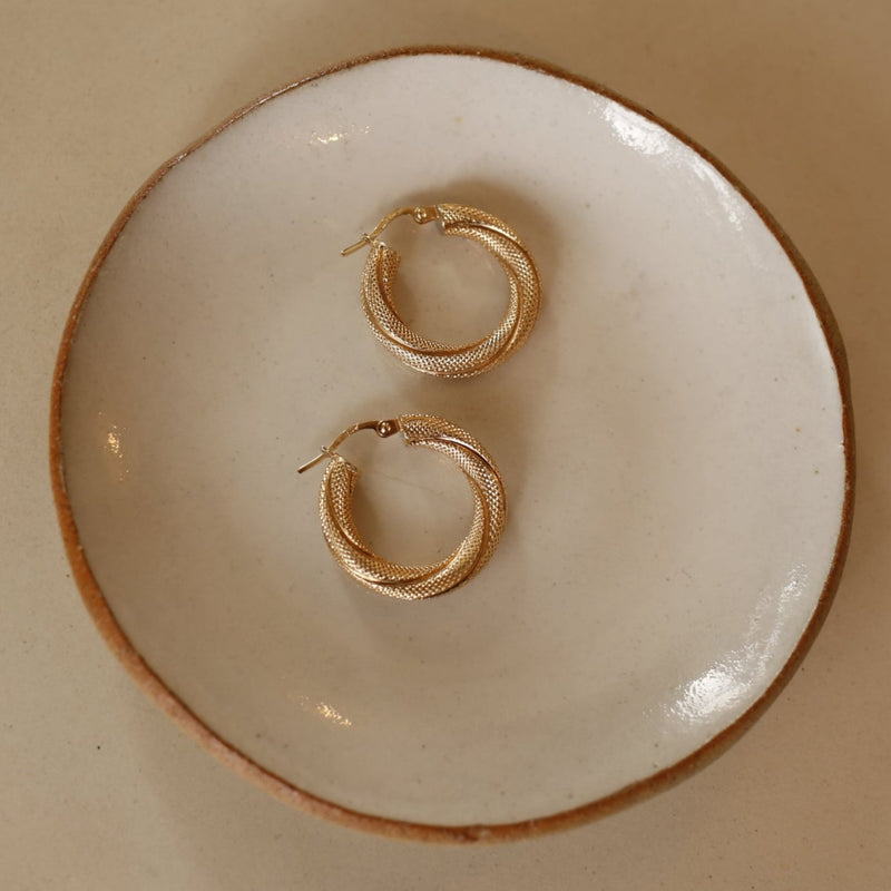 Italian Frosted Hoop Earrings