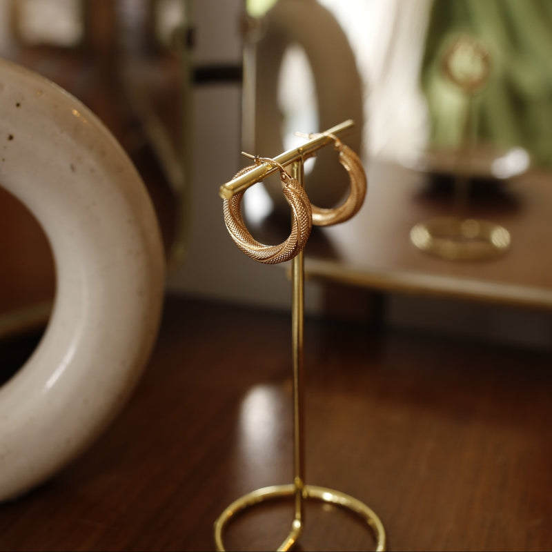 Italian Frosted Hoop Earrings