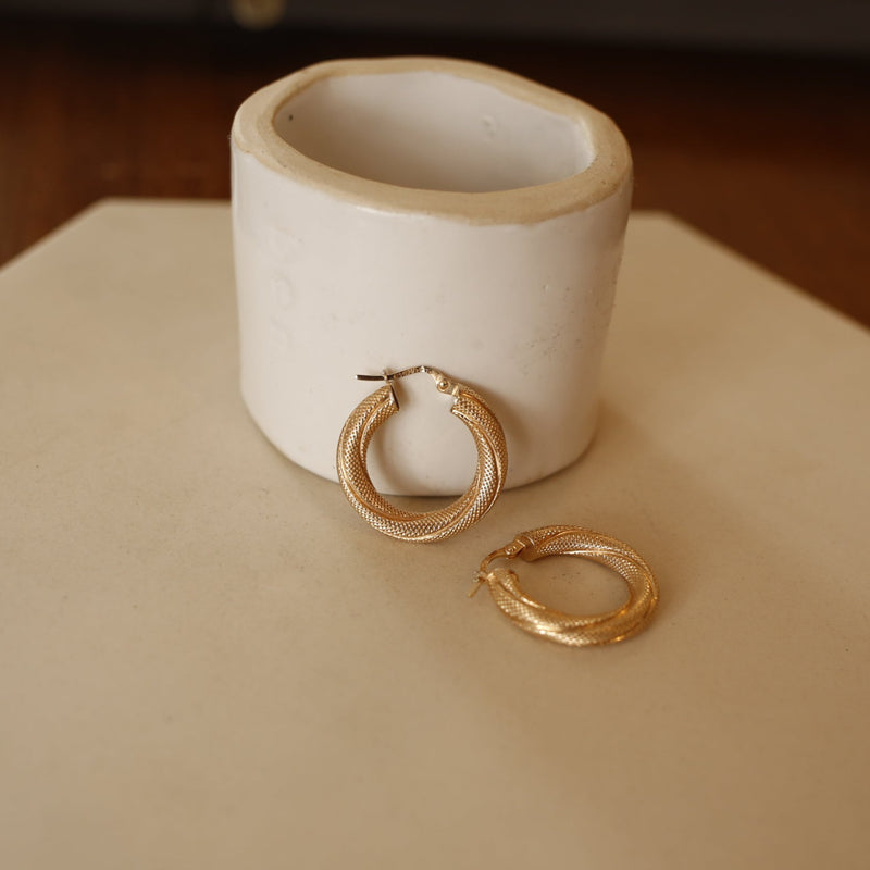 Italian Frosted Hoop Earrings