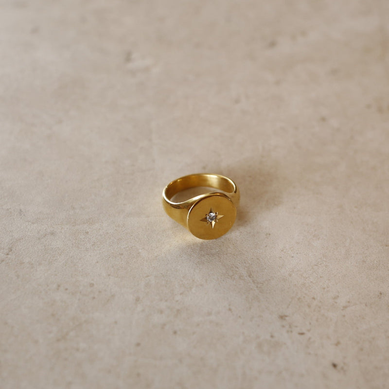 Diamond Star Signet Ring | The Sun Star