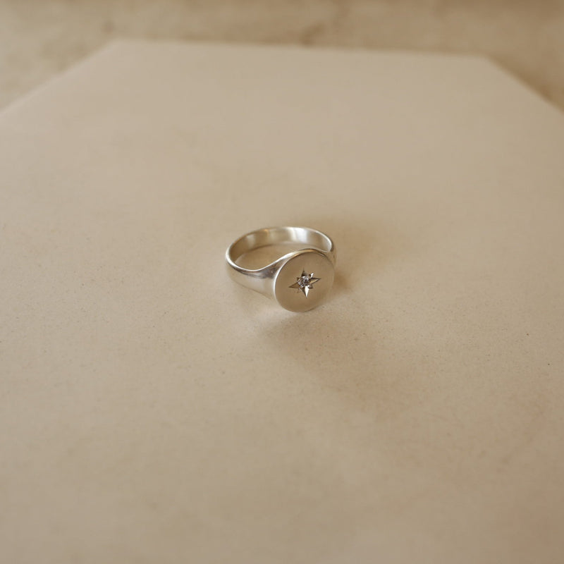 Diamond Star Signet Ring | The Sun Star
