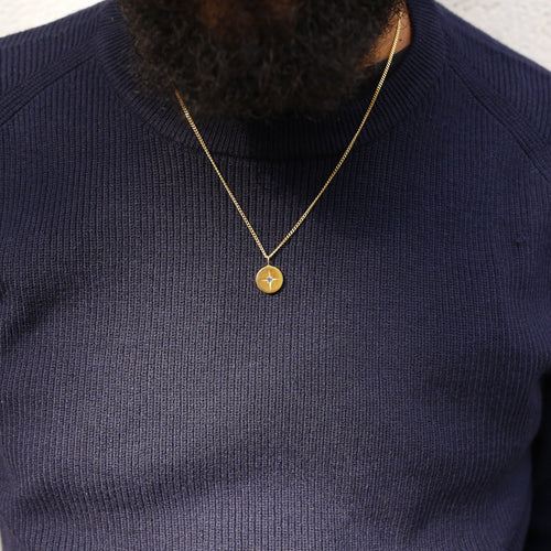 Twinkle Blue Sapphire Coin Necklace