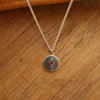 Trio Gemstone Coin Necklace