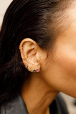 Tricolor Gem Cascade Ear Cuff