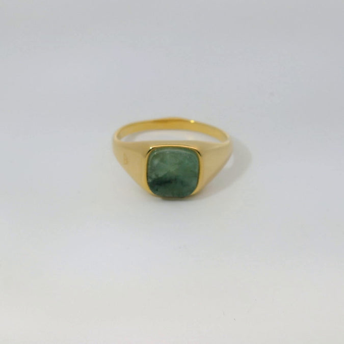 Engraving image for Emerald | Signet Square Ring - front
