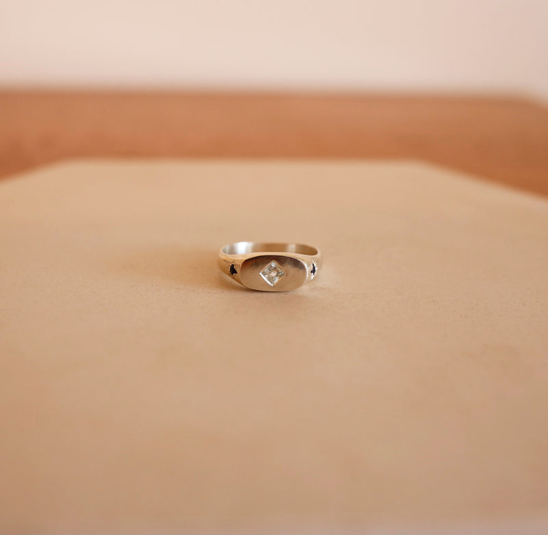 Aquamarine & Blue Sapphire Ring|Sea Lover
