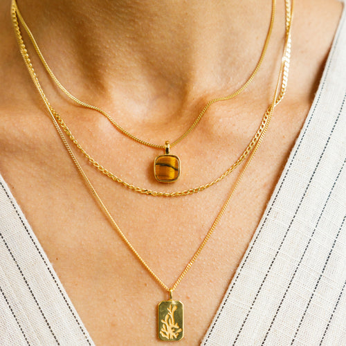 Ray Tiger's Eye Pendant | Gold Vermeil & Sterling Silver