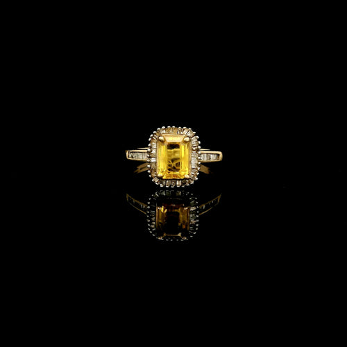 Yellow Sapphire&Diamonds Ring