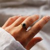 Black Sapphire & Diamond Cluster Ring