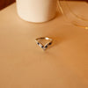 White Gold Diamonds&Sapphires Wishbone Ring