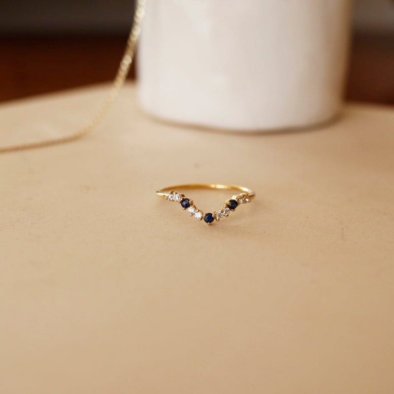 Wishbone Sapphire Stackable Ring