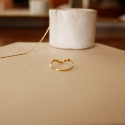 Wishbone Sapphire Stackable Ring