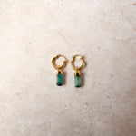 Crystal Hoops | Emerald