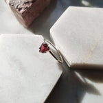 Triangle Pink Tourmaline & Sterling Silver | Gold Vermeil Ring