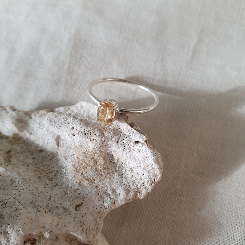 Imperial Topaz |Gold Vermeil| Sterling Silver|  Minimal Ring