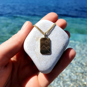 Mountain and Sun Pendant I Be Kind To Yourself