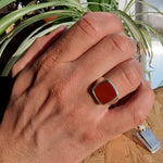Ray Red Jasper| Signet Ring
