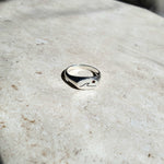 Wave and Citrine Signet Ring