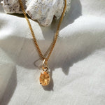 Oval Imperial Topaz | Raw Crystal Pendant