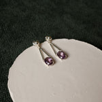 Amethyst Dangle Studs Earrings