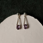 Amethyst Dangle Studs Earrings