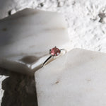 Round Pink Tourmaline & Sterling Silver Ring