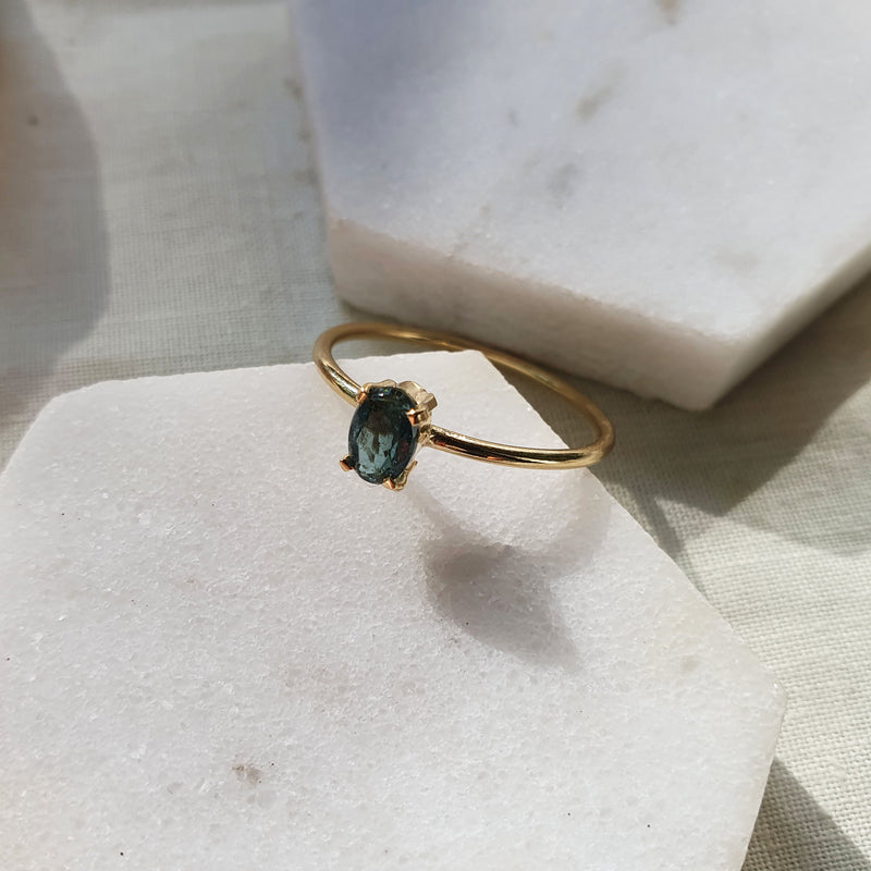 Blue Tourmaline| Minimal Ring