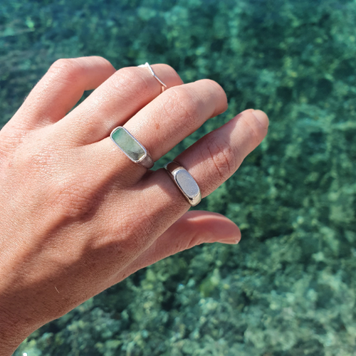 Moss Agate Sapporo 9k Gold ring